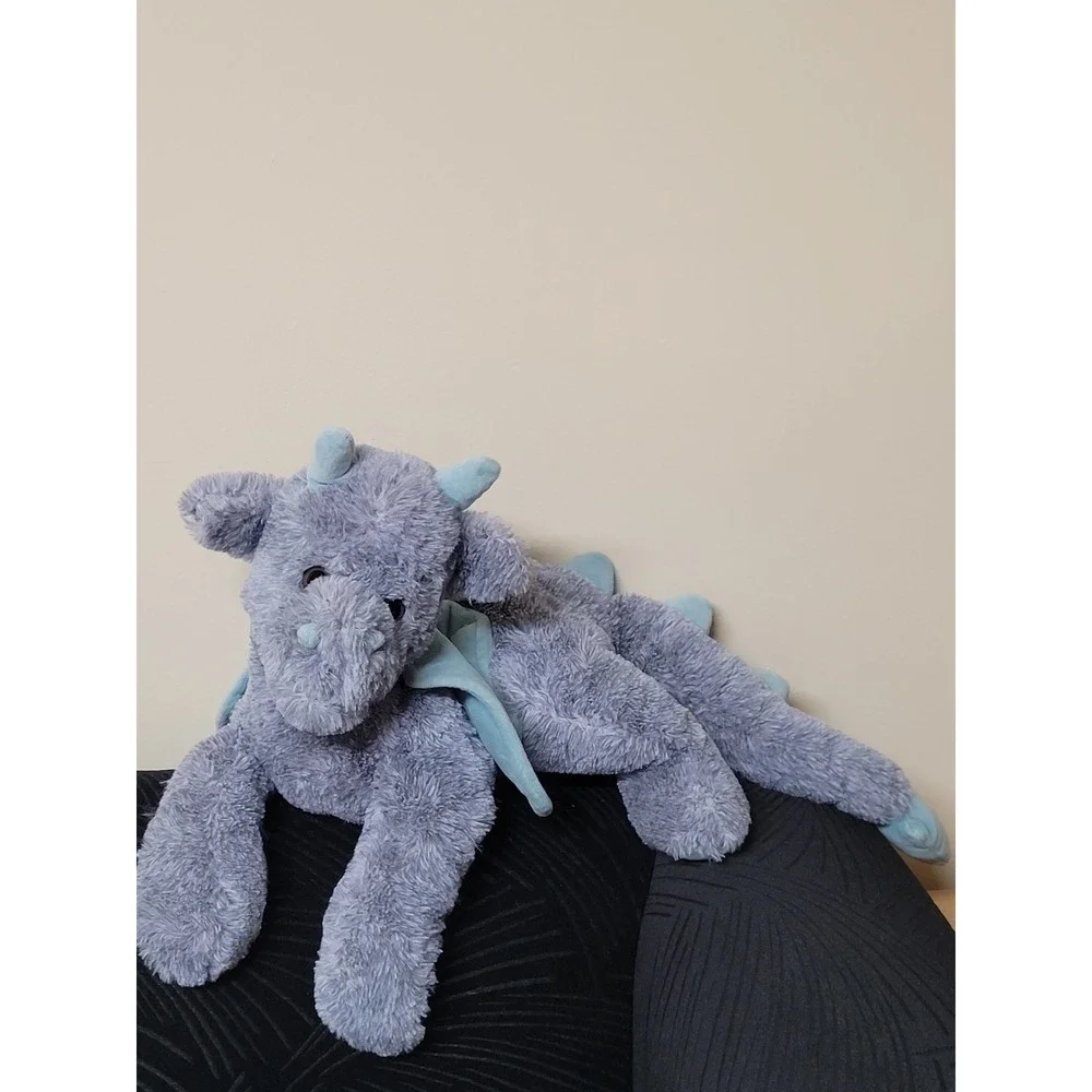 FAO Schwarz Plush Dragon Lavender Grey Blue Weighted Stuffed Animal Toy